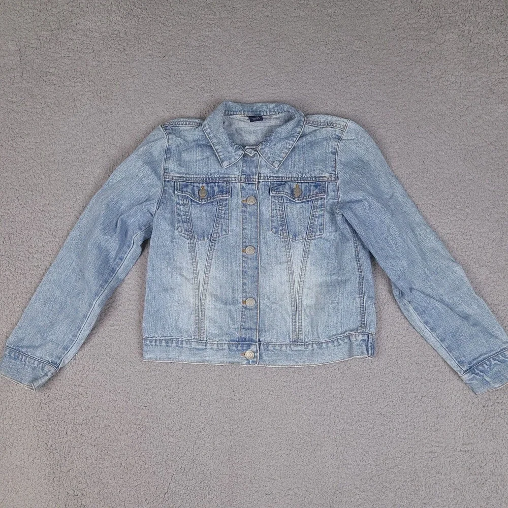 Gap‎ Girls Denim Jacket XXL Blue Trucker Jean Button Up Cotton